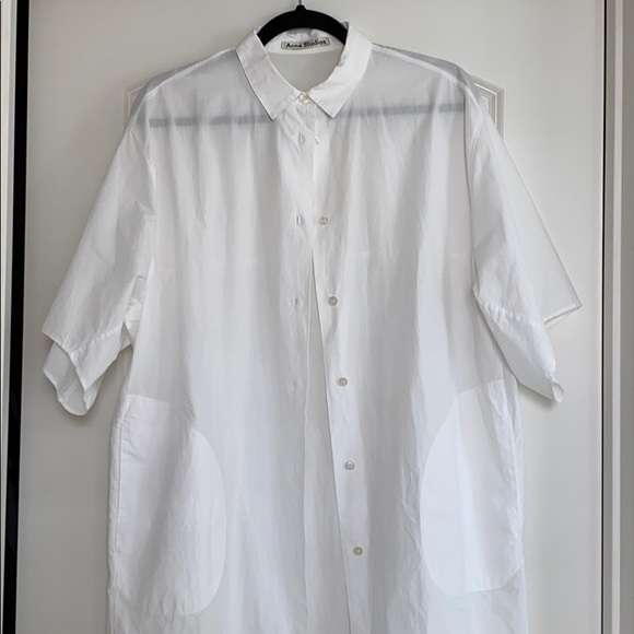 Acne Studios Dresses & Skirts - Acne studio white shirt dress debrah soft pop ss17